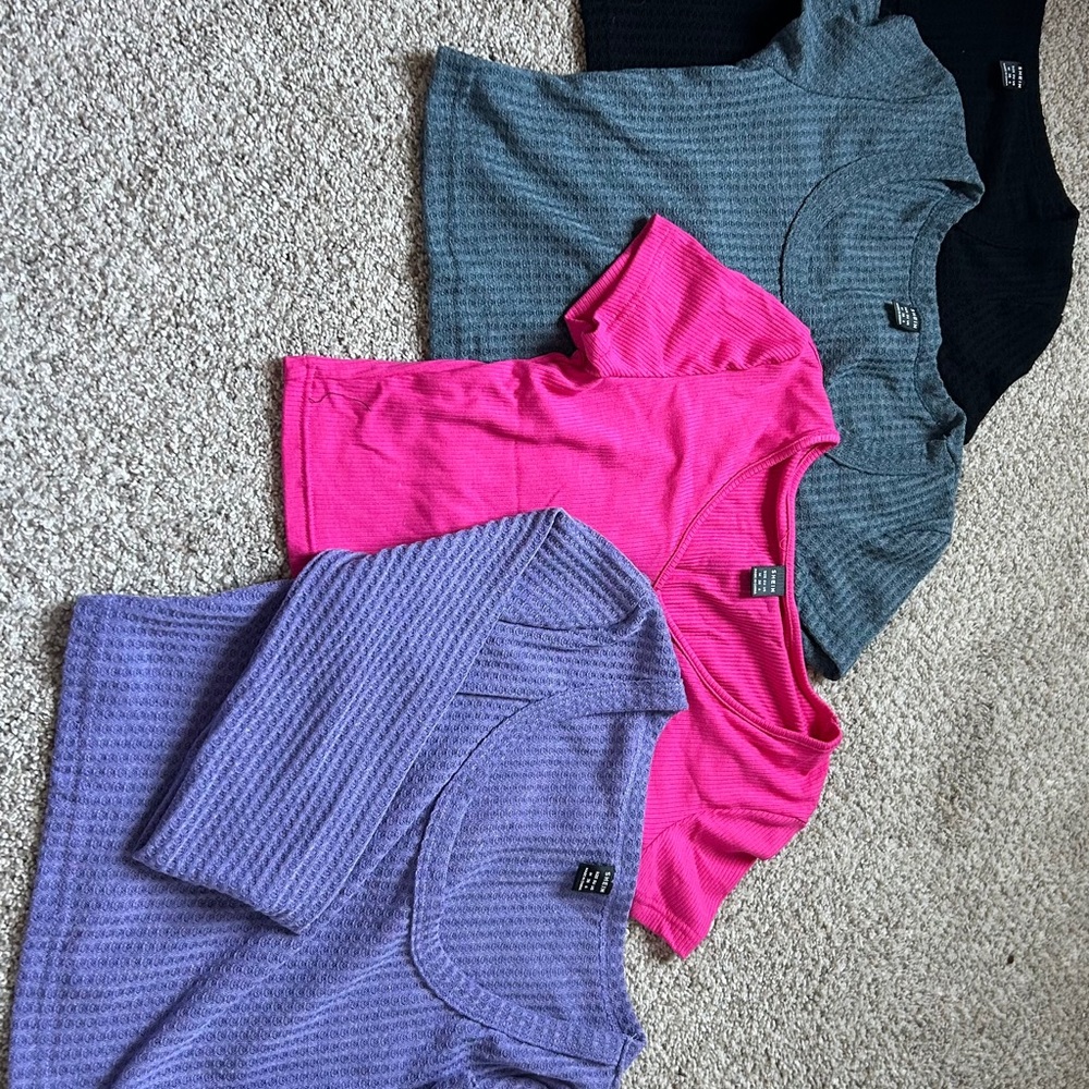Set of Four Ribbed Knit Tops